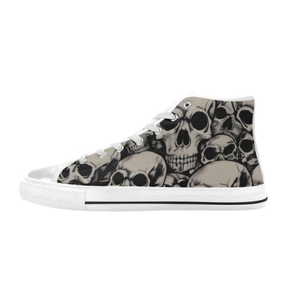 WOMEN'S Cc Retro Skulls Art High Top Canvas Y2K Sneakers