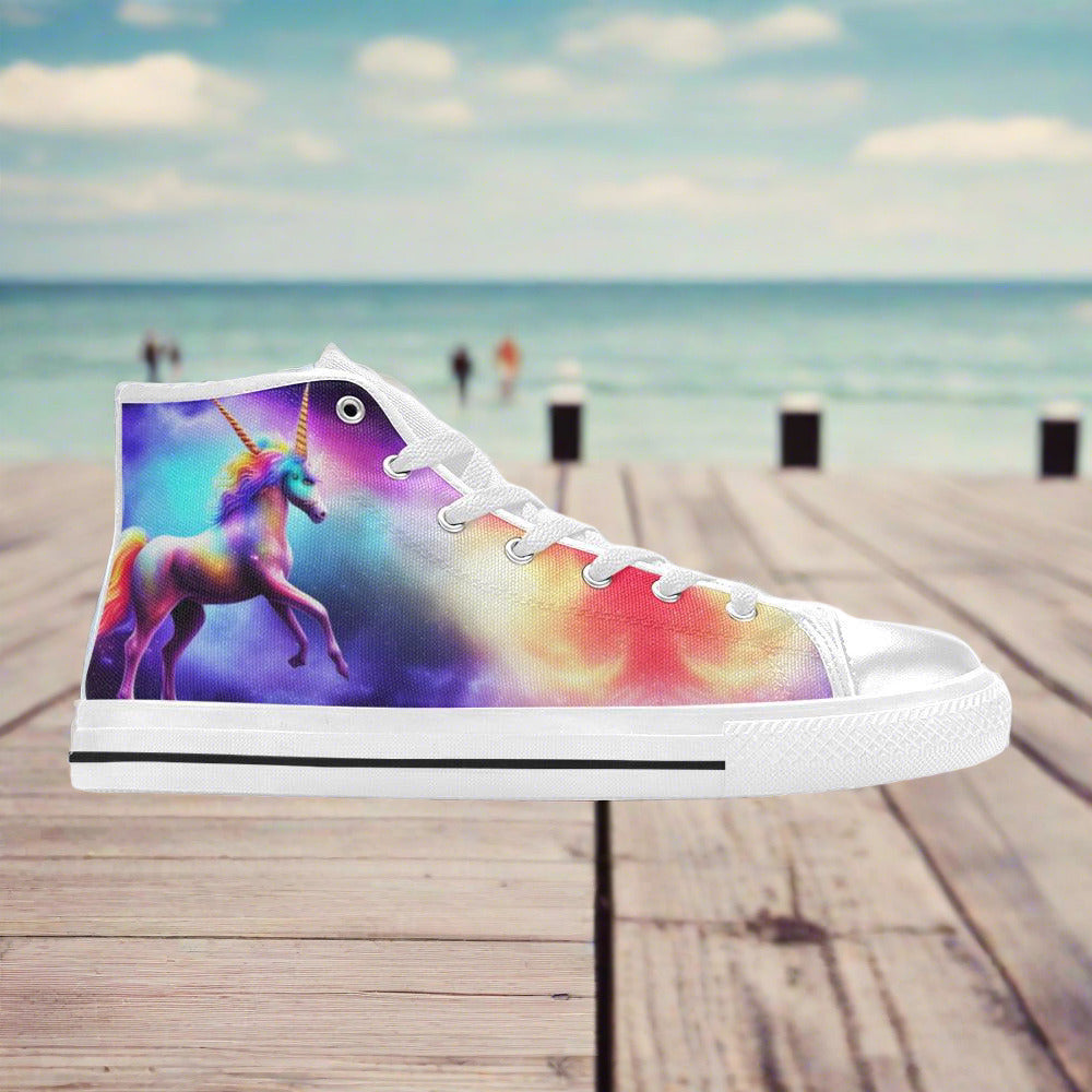 Butterfly Rainbow Jewel Rich Wearable WOMEN Bold Art - Freaky Shoes | Custom Art Sneakers