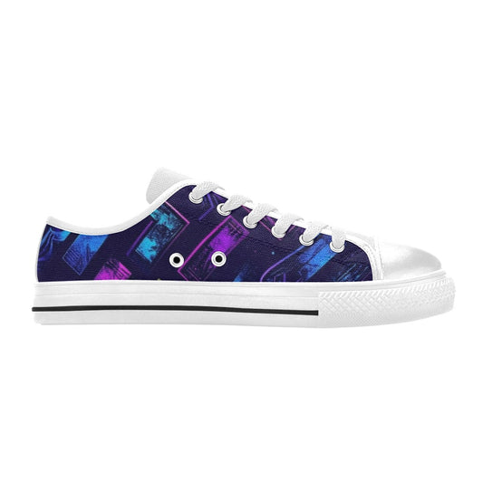 KIDS' Electric Houndstooth Dream 1 Low Top Canvas Vivid Custom Shoes