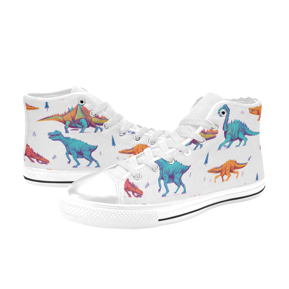 WOMEN'S Dino Print Art High Top Canvas Dreamcore Shoes