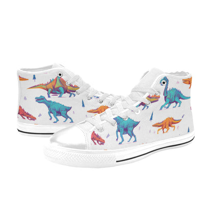 WOMEN'S Dino Print Art High Top Canvas Dreamcore Shoes