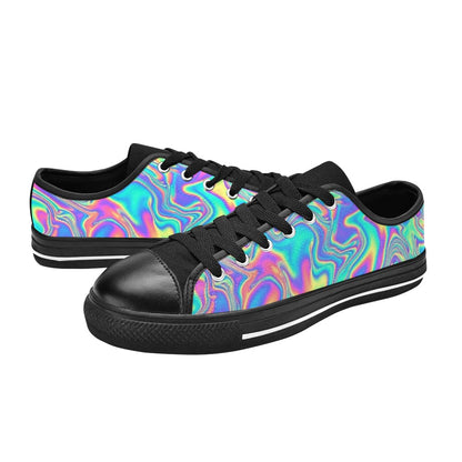 KIDS' Holographic Tribal Blaze 4 Low Top Canvas Dreamcore Custom Shoes