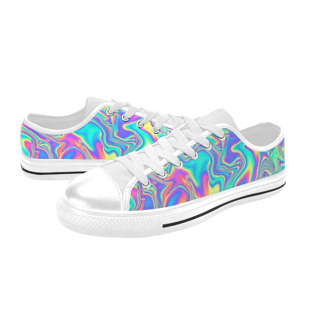 KIDS' Holographic Tribal Blaze 4 Low Top Canvas Cottagecore Sneakers