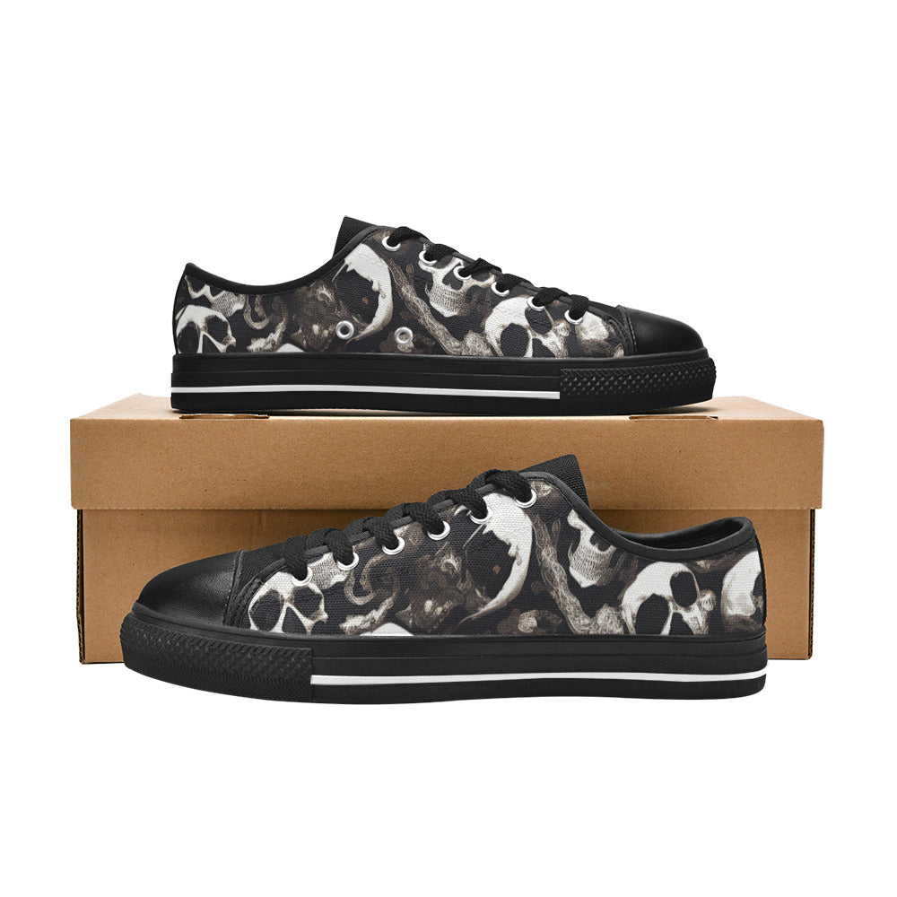 MEN'S Lots Skulls Canvas Wallpaper Art Custom Sneakers