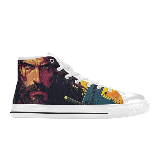 WOMEN'S Jesus_Ht_11 High Top Canvas Wallpaper Art Custom Sneakers
