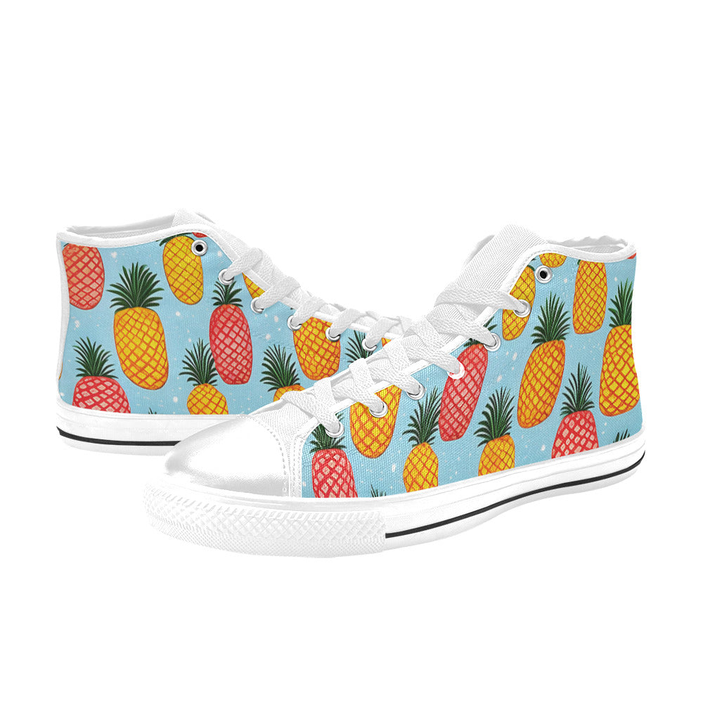 WOMEN'S Pineapples Please 2 High Top Canvas Dark Academia Custom Shoes