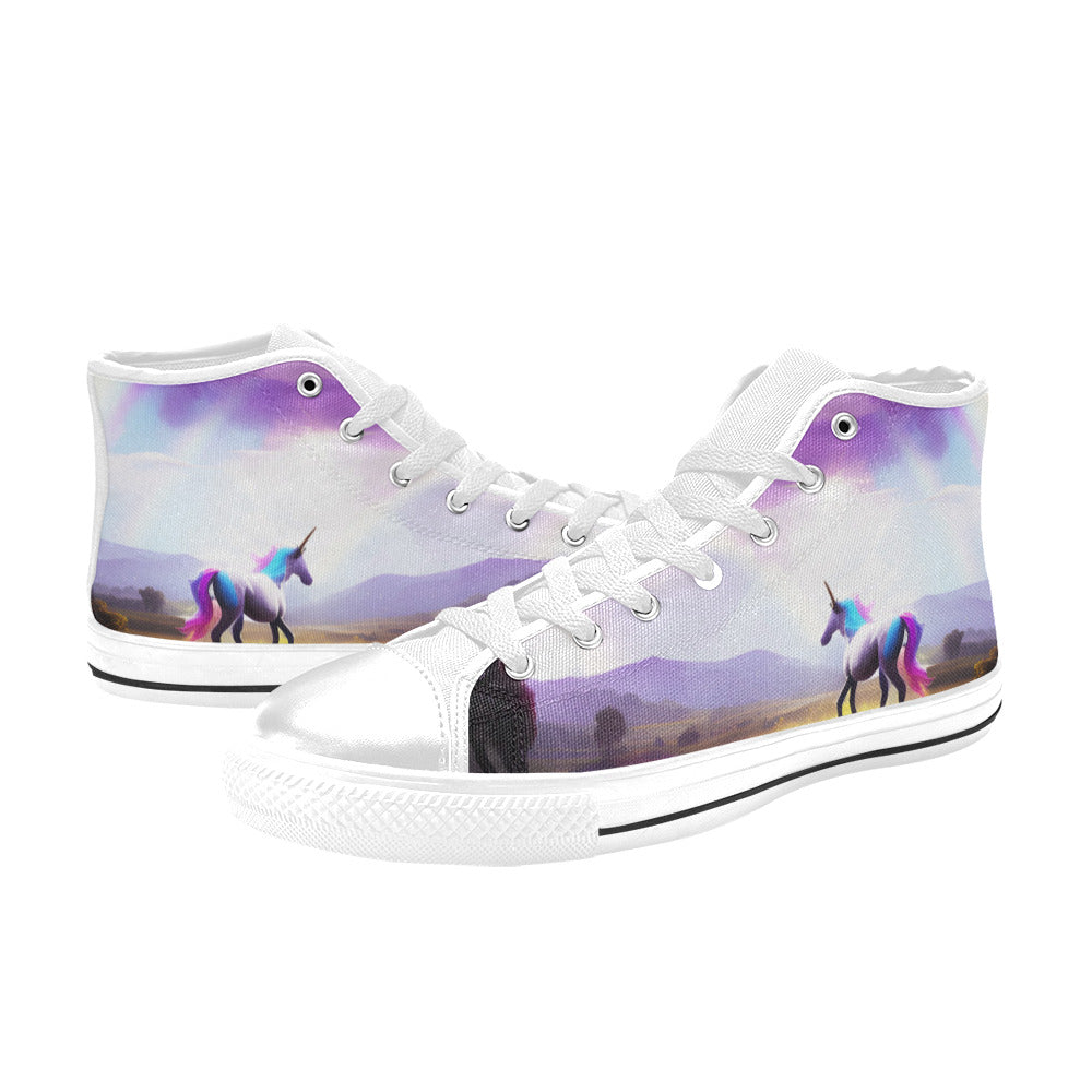 WOMEN'S Unicorn Beauty Art High Top Canvas Grunge Shoes