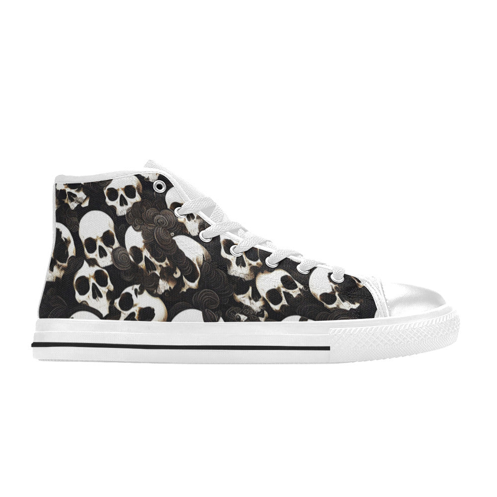 WOMEN'S Skulls Deluxe High Top Canvas Vibrant Chaos Shoes