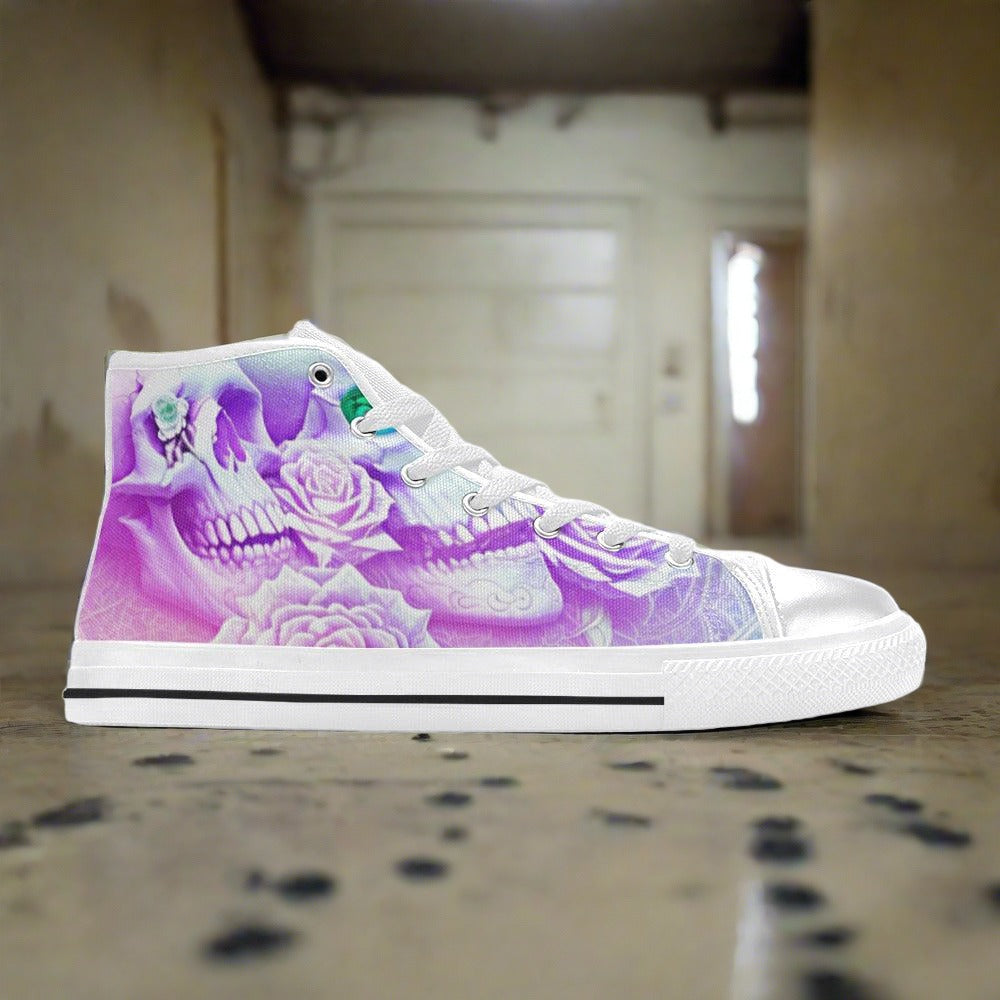 Cyberpunk Teal Gold Custom WOMEN Bold Art - Freaky Shoes | Custom Art Sneakers