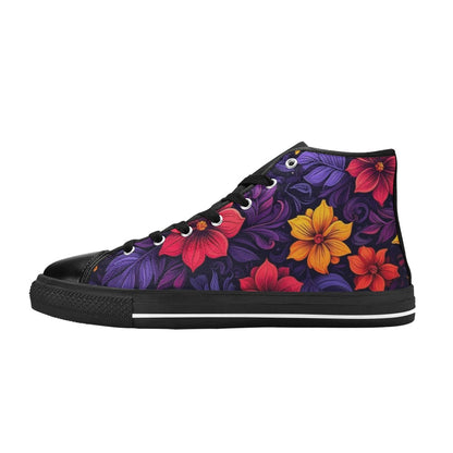 MEN'S Exotic Floral Weave High Top Canvas Aesthetic Custom Sneakers