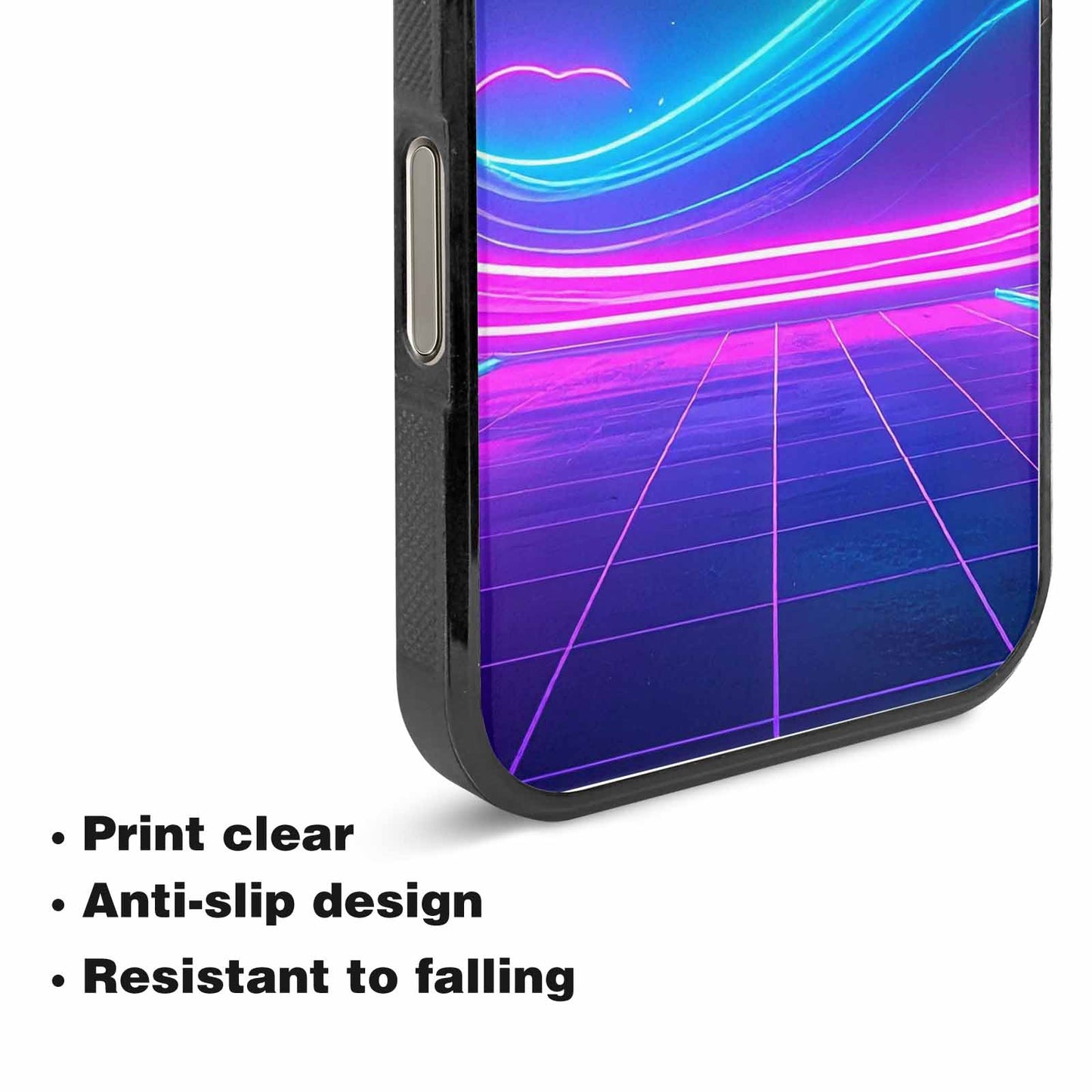 iPhone 15 Pro Max Case — 1980s Neon Cartoon Art Pattern, Custom Print Case Cover