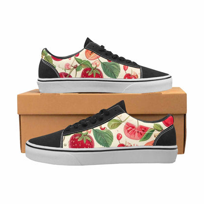 MEN'S Cherry Fruit Print Canvas Lace-Up Surreal Sneakers