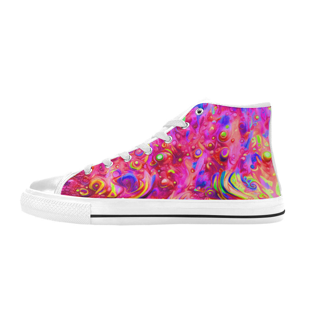 WOMEN'S Cc Acid Bath Art High Top Canvas Dark Academia Sneakers