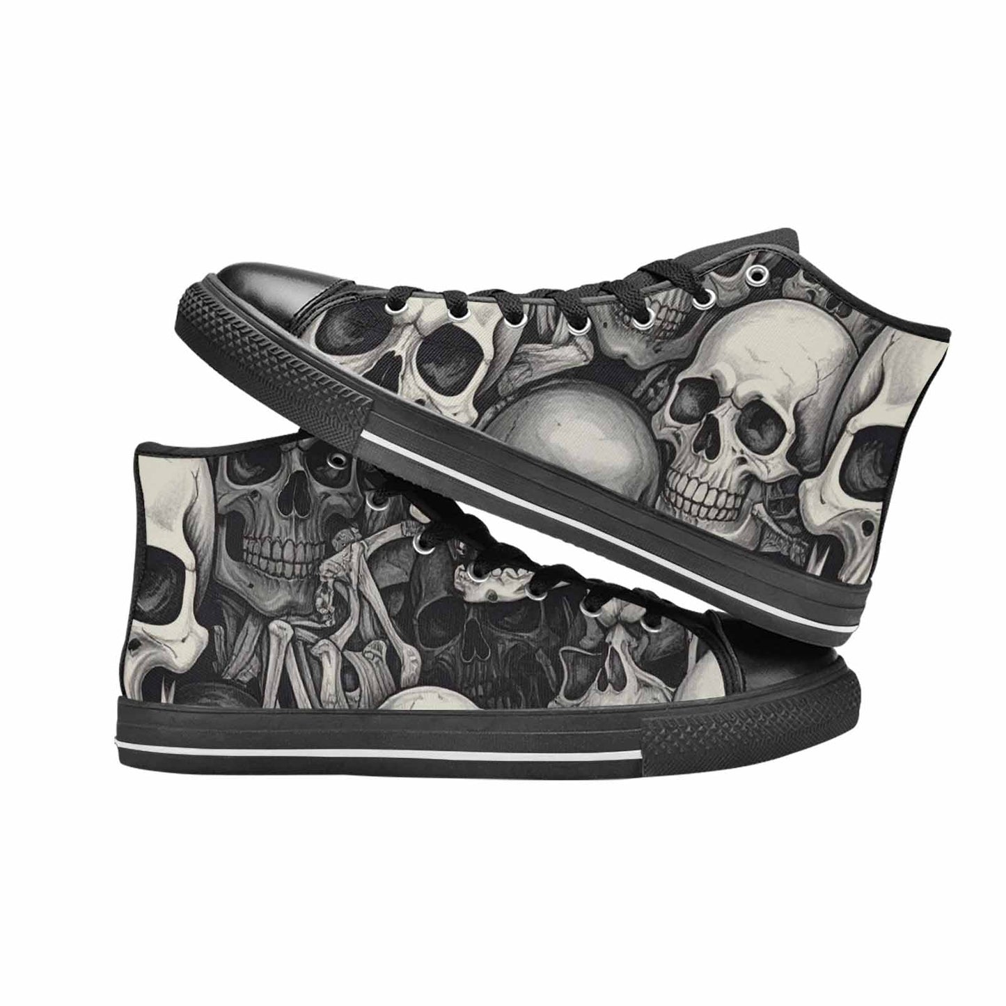 WOMEN'S Skulls - Classic High Top Canvas Vivid Sneakers