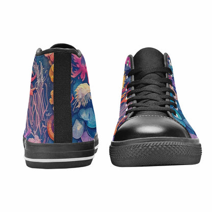 MEN'S Fish Scale Coral High Top Canvas Surreal Custom Sneakers