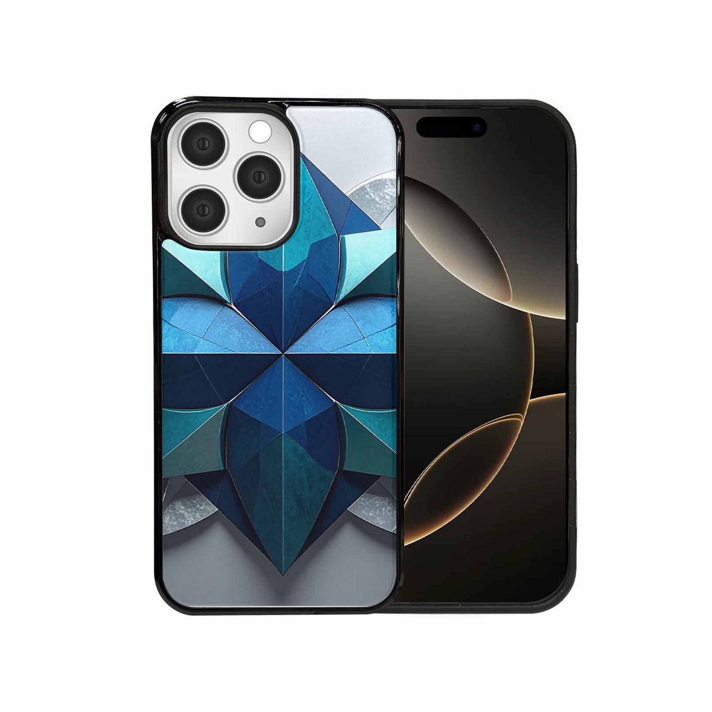iPhone 15 Pro Max Case — Geometric Origami Art Pattern, Custom Printed Phone Case