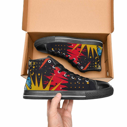 MEN'S Comic Book Halftone High Top Canvas Grunge Custom Sneakers