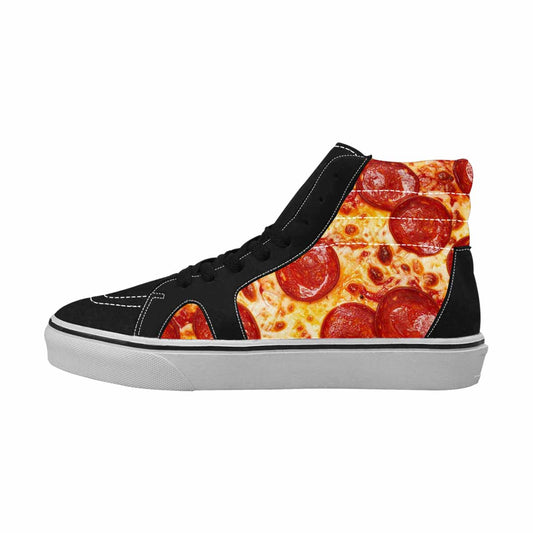 WOMEN'S Pepperoni Pizza Print High Top Canvas Surreal Shoes