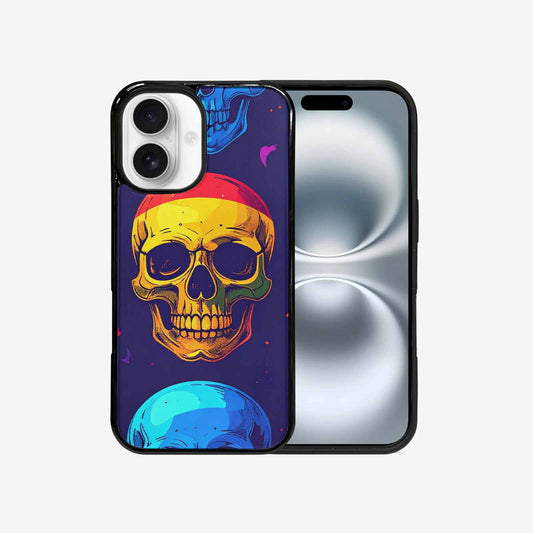 iPhone 16 Case — Pride Flag Skulls Seamless Pattern Vibrant, Custom Phone Case