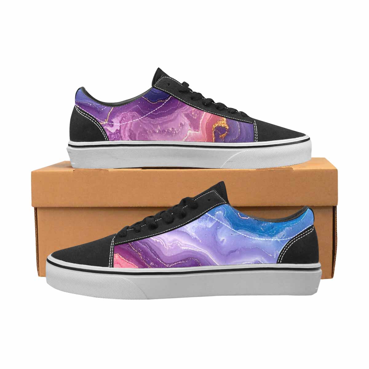 WOMEN'S Marble Galaxy Canvas Lace-Up Aesthetic Custom Sneakers