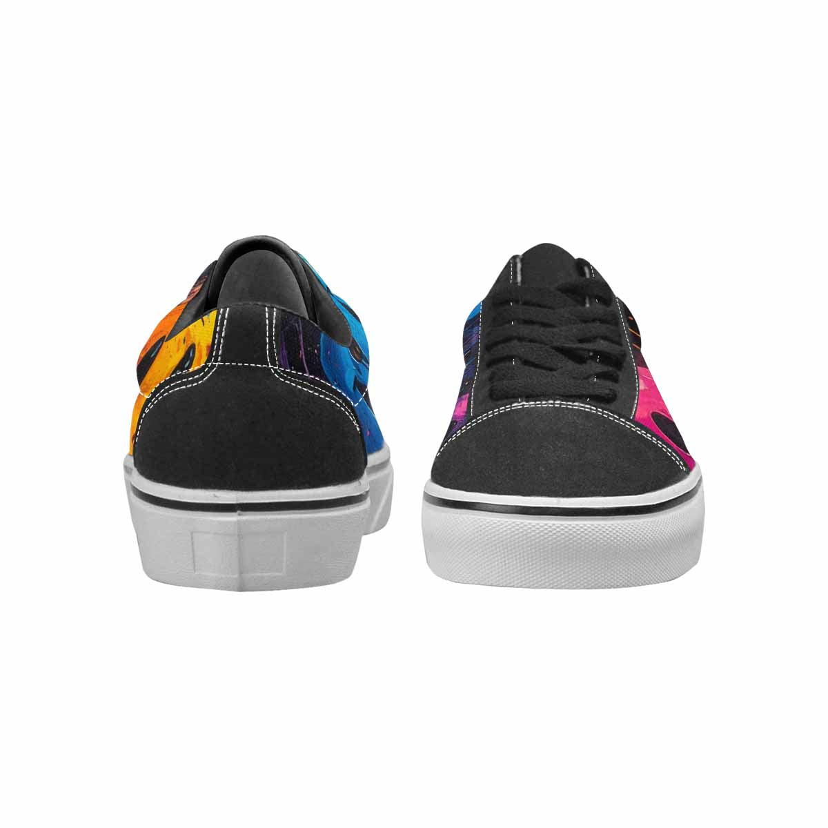 WOMEN'S Smiley Faces  Glow Lace-Up Canvas Grunge Shoes