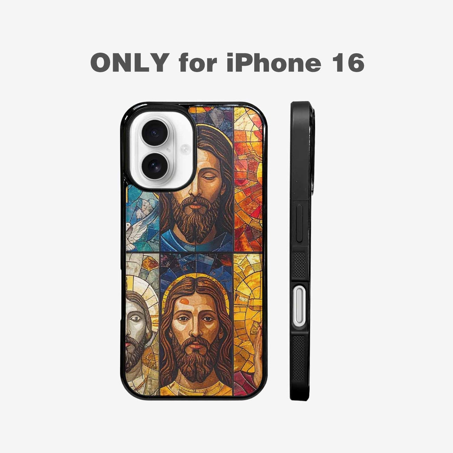 iPhone 16 Case — Jesus Face Small Cross And Faith, Personalized Phone Case