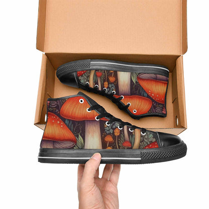WOMEN'S Mushroom High Top Canvas Aesthetic Custom Sneakers