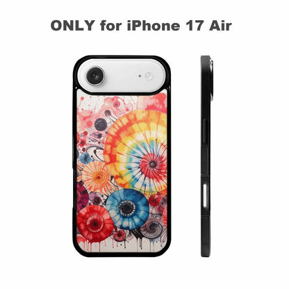 iPhone 17 Air Case — Tie Dye Swirls Black Red Tie, Custom Art Phone Cover