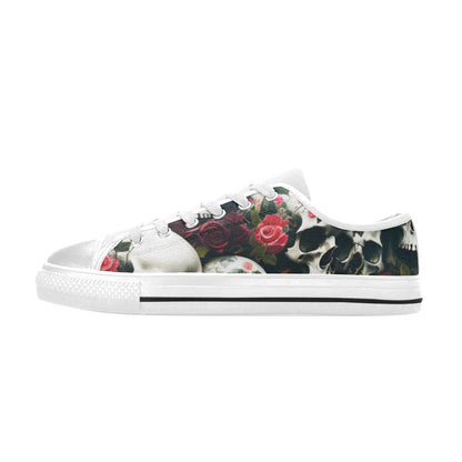 WOMEN'S Rose Skulls Dark 5 Canvas Y2K Sneakers