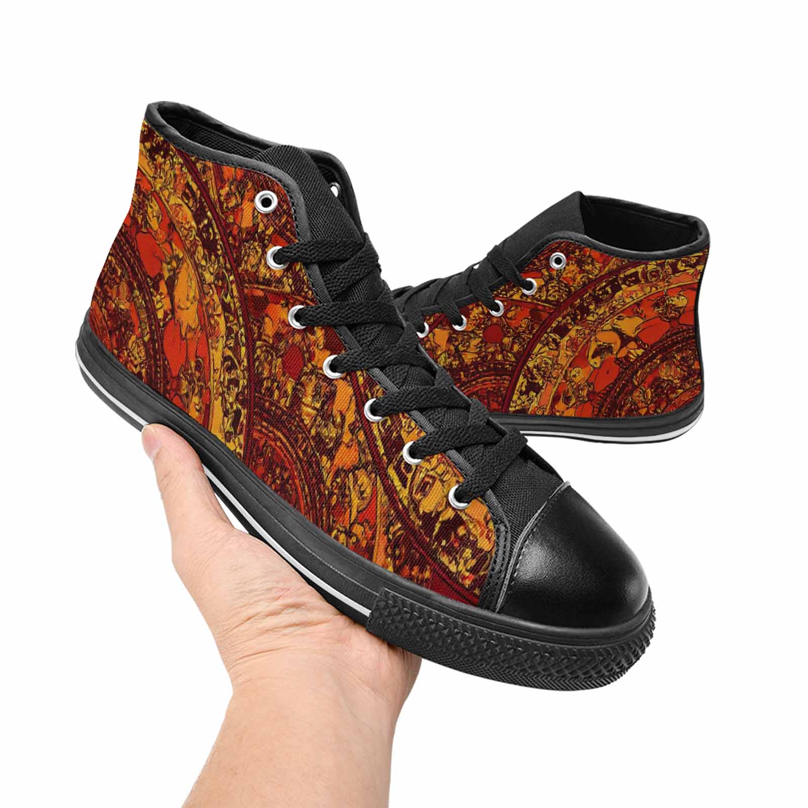 WOMEN'S Mandala Lions High Top Canvas Surreal Custom Shoes