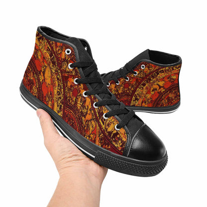 WOMEN'S Mandala Lions High Top Canvas Surreal Custom Shoes