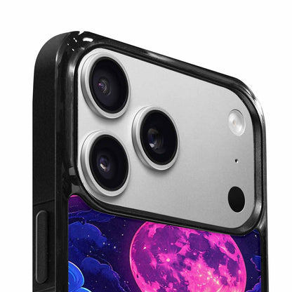 iPhone 17 Pro Max Case — Neon Winter Moon Cartoon Cute, Custom Printed Phone Case