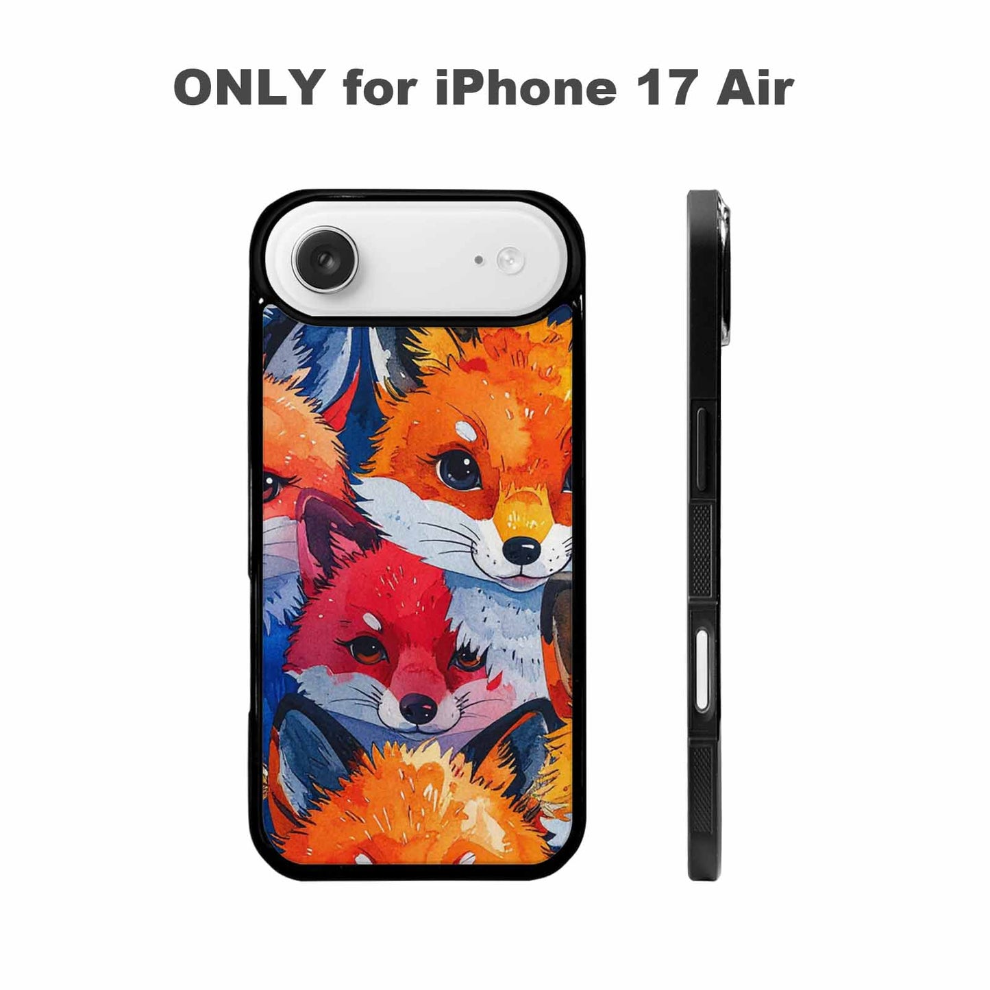 iPhone 17 Air Case — Watercolor Kawaii Fox Faces Watercolor Abstract, Custom Made Phone Cover