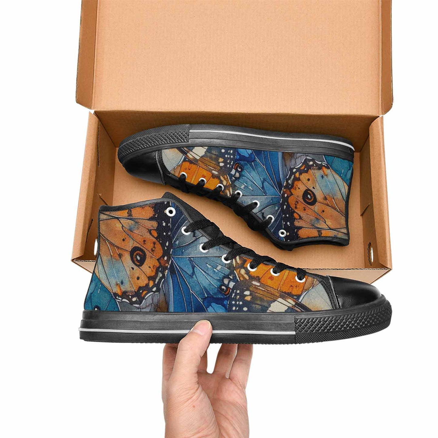 MEN'S Butterfly Wing High Top Canvas Surreal Custom Shoes