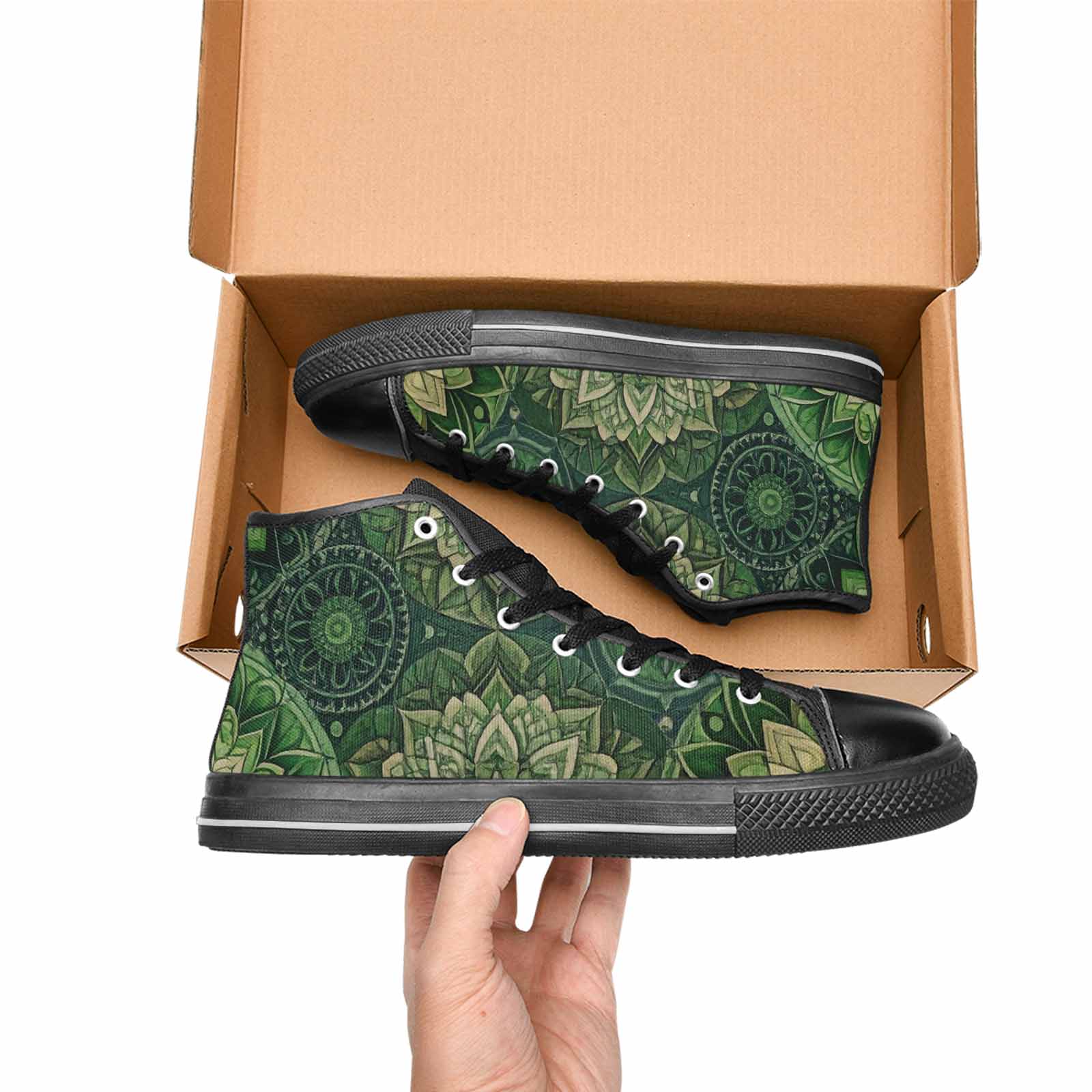 WOMEN'S Mandala High Top Canvas Grunge Shoes