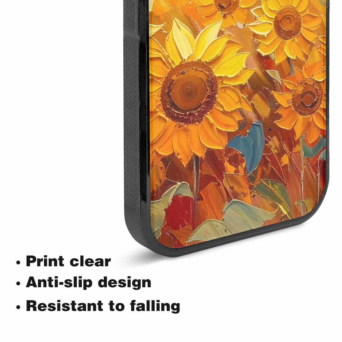 iPhone 15 Plus Case — Impressionist Sunflower Brushstroke Pattern Hundreds Of, Custom Art Phone Cover