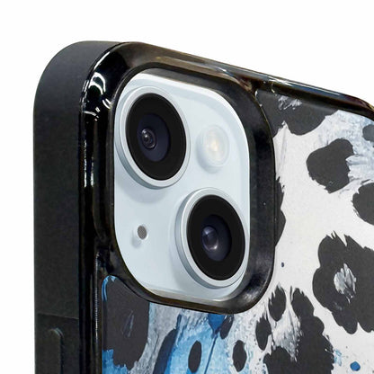 iPhone 15 Case — Animal Print Black Blue Ink Animal, Customized Protective Case