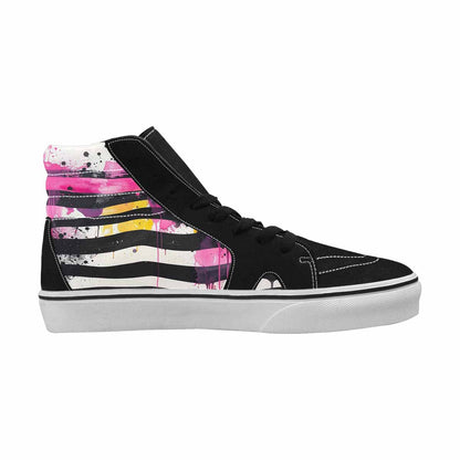 MEN'S Zebra Stripe Burst High Top Canvas Kaleidoscope Custom Sneakers