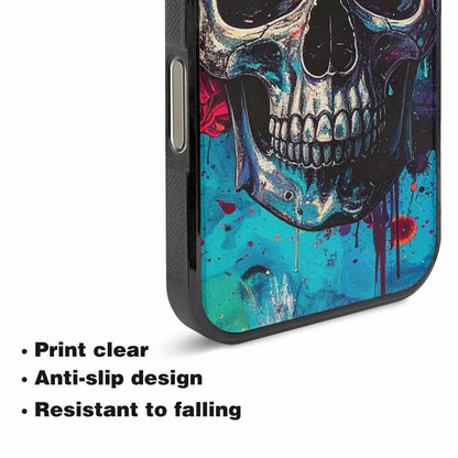 iPhone 16 Pro Case — Skulls Roses Acid Wash Custom, Custom Made Phone Cover