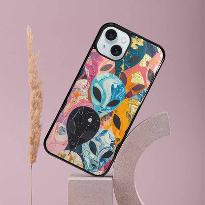 iPhone 15 Plus Case — Aliens Marblealiens Pattern Doe, Custom Print Case Cover