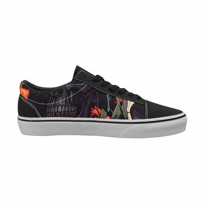 WOMEN'S Skulls Roses Skulls Roses Lace-Up Canvas Melting Art Custom Sneakers