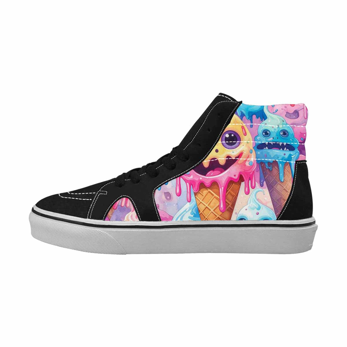 WOMEN'S Melting Icecream Cone Monster High Top Canvas Aesthetic Shoes
