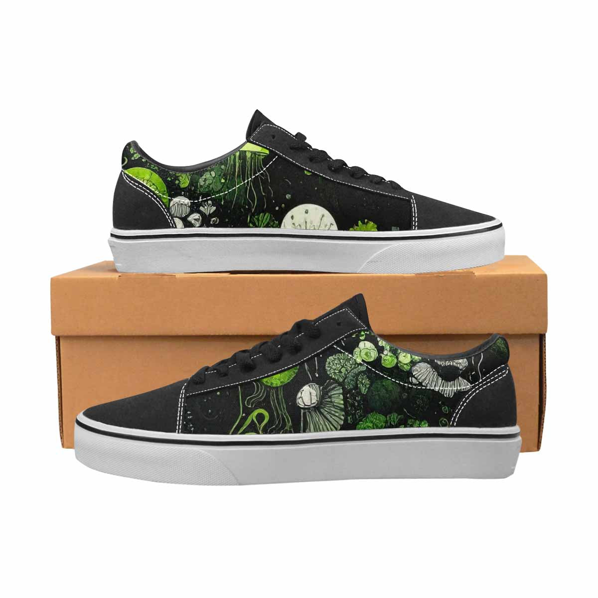 WOMEN'S Sea Creature Burst Lace-Up Canvas Vivid Custom Sneakers