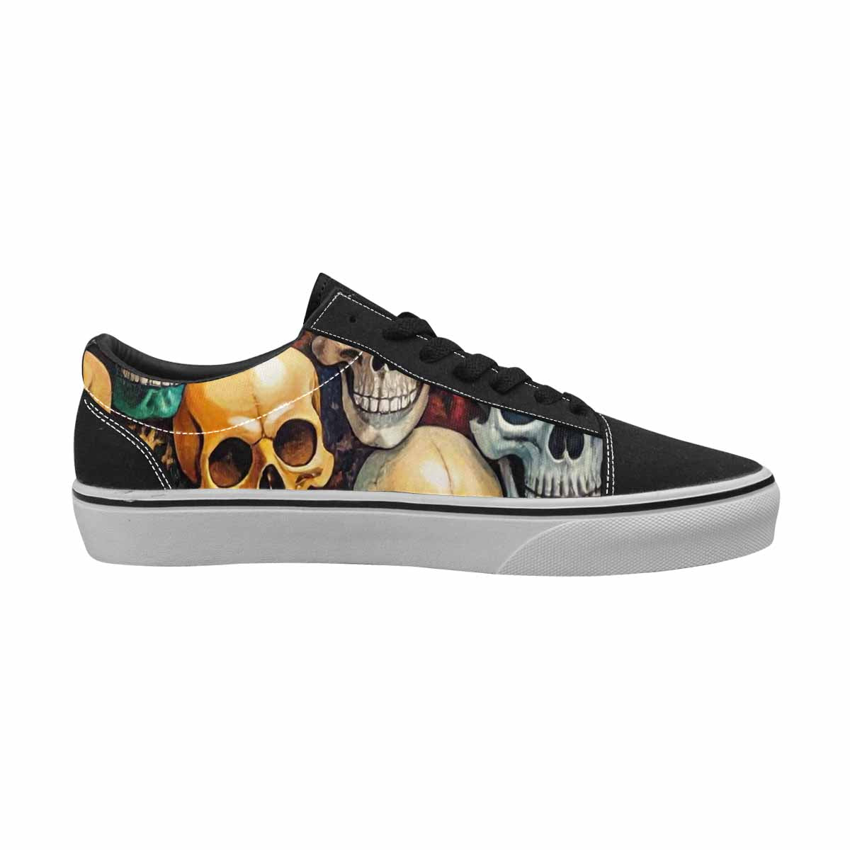 WOMEN'S Skulls Lace-Up Canvas Dark Academia Custom Sneakers