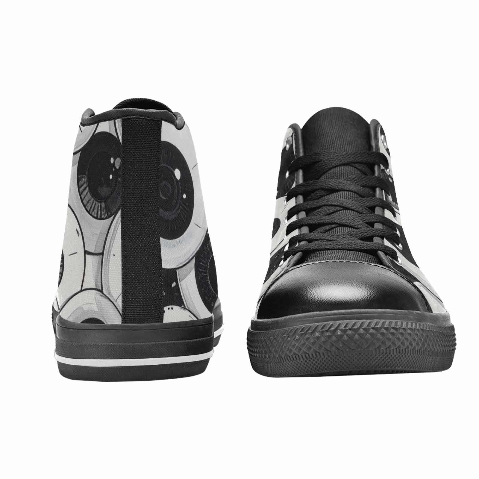 WOMEN'S Googly Cartoon Eyeballs High Top Canvas Neon Fantasy Shoes