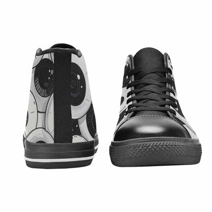 WOMEN'S Googly Cartoon Eyeballs High Top Canvas Neon Fantasy Shoes