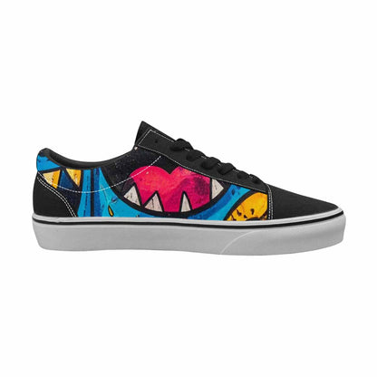 MEN'S Goofy Cartoon Monster Canvas Lace-Up Cottagecore Custom Sneakers