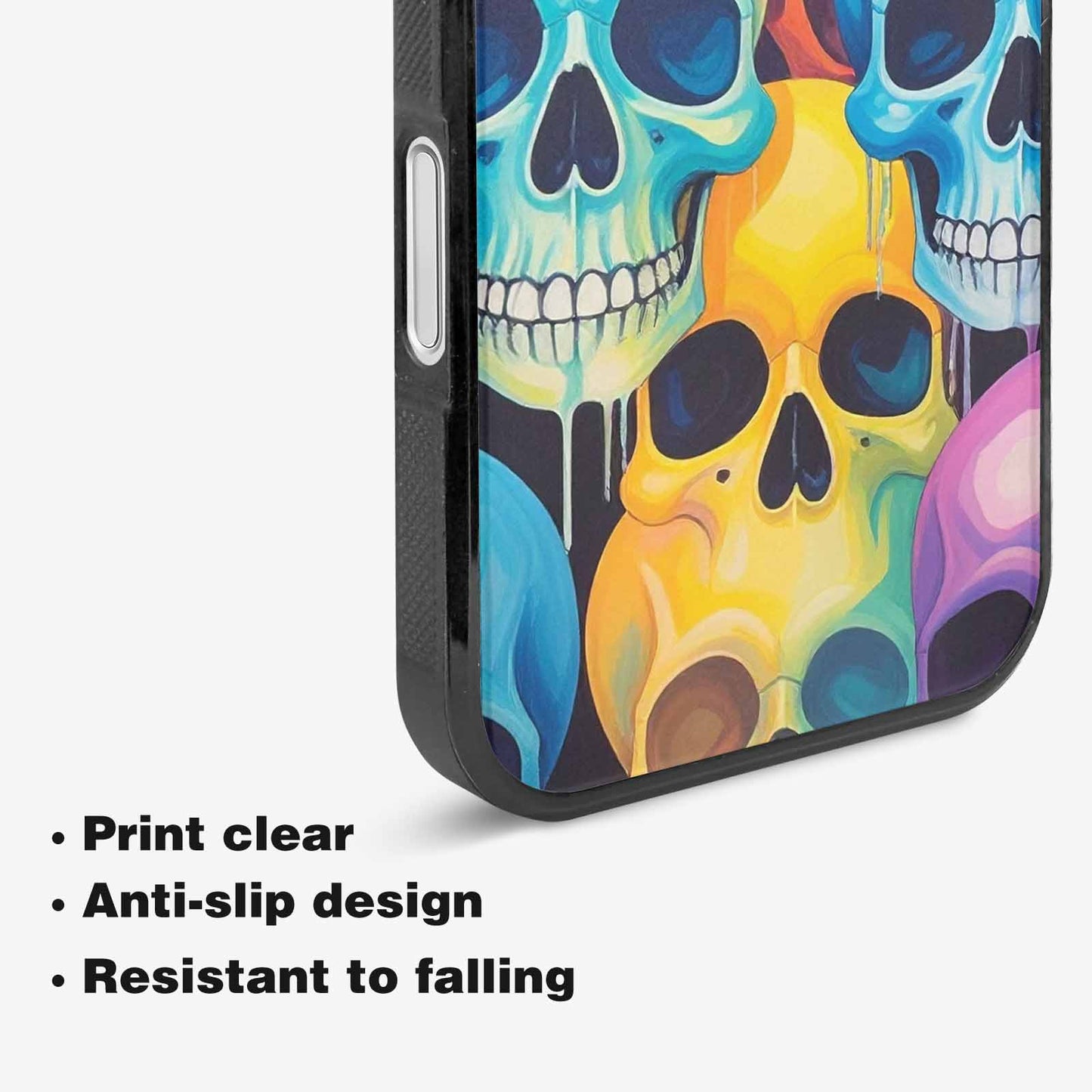 iPhone 16 Plus Case — Dripping Candy Skulls, Custom Phone Case