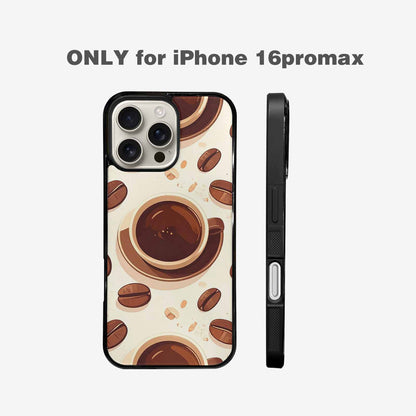 iPhone 16 Pro Max Case — Coffee Cup And Bean Pattern Seamless, Unique Phone Case Design