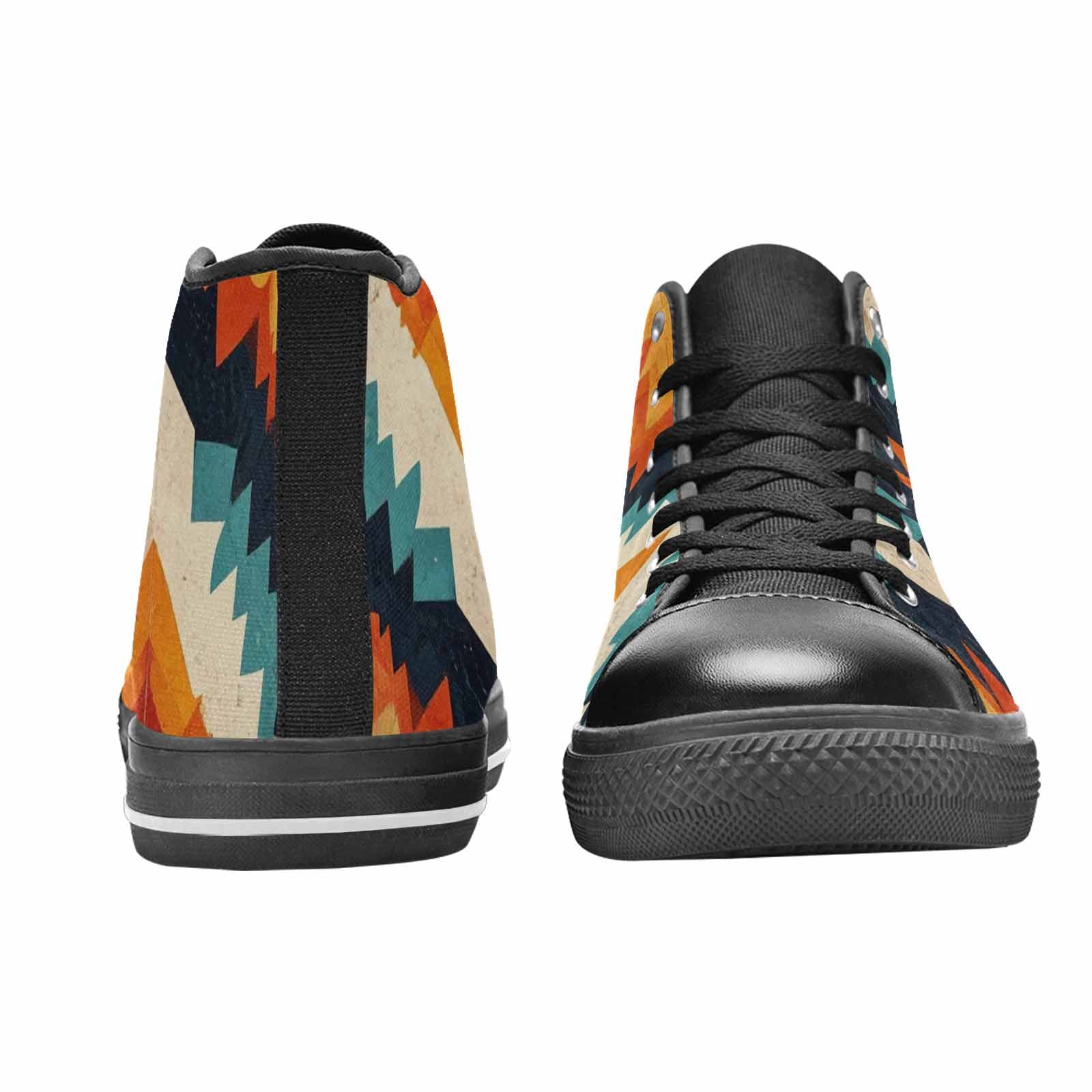 WOMEN'S Southwestern Geometric Diamond High Top Canvas Vivid Sneakers